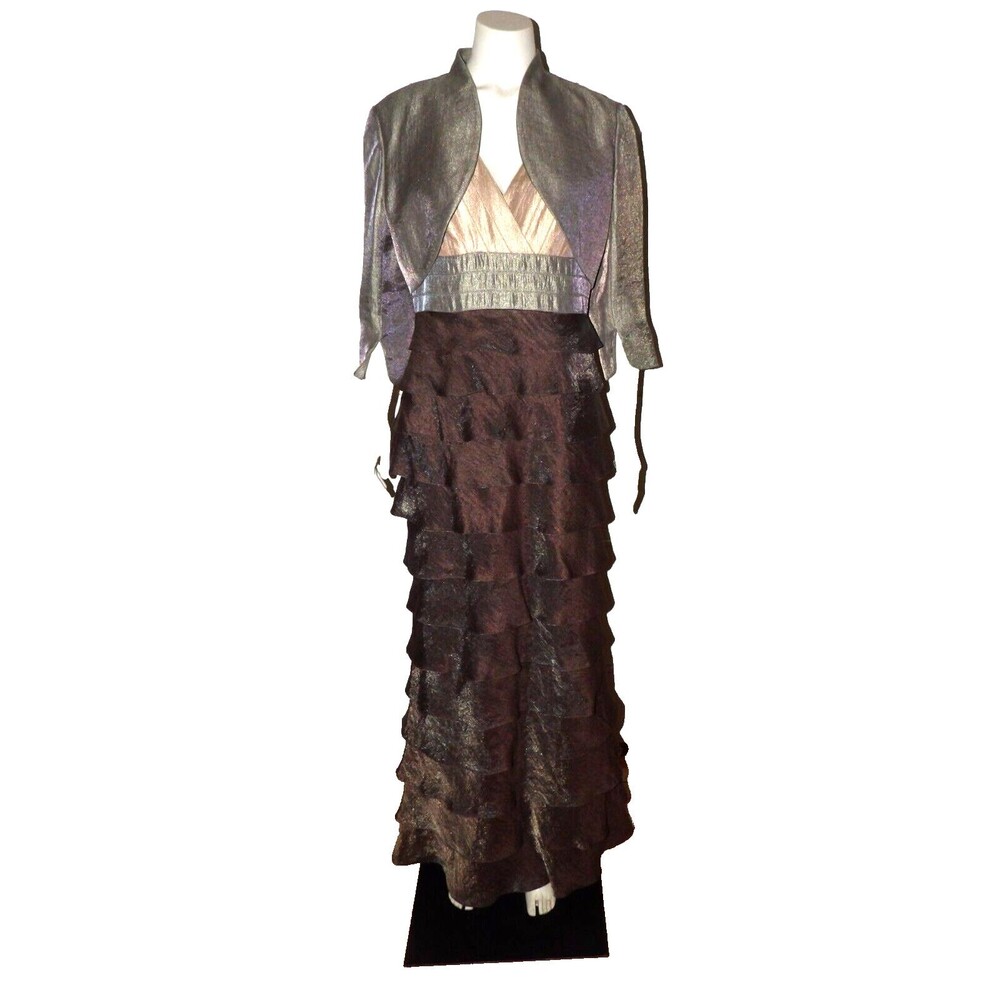 Adrianna Papell Occasions Dress Ruffled Includes Jacket Sz 8 Mother Bride Groom